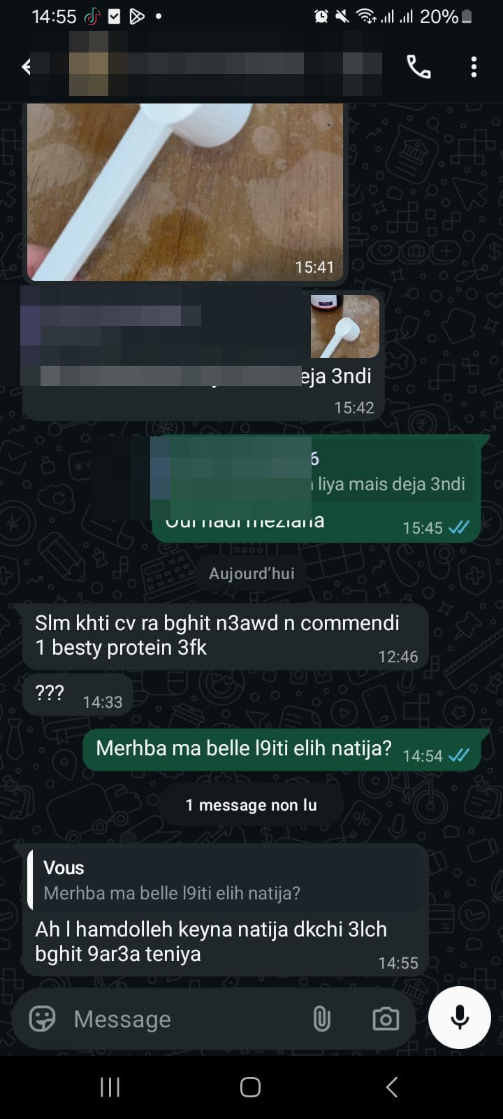 رسالة من زبونة Linova Bio